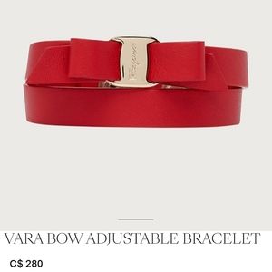 Salvatore Ferragamo Vera Bow Adjustable Leather Bracelet